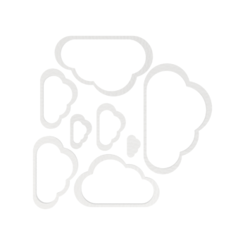 BIAŁY ZESTAW OBRĘCZY CHMURKI CHMURY BAZA MAKRAMA ŁAPACZ SNÓW