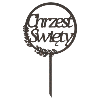 DĄB WENGE TOPPER NA TORT CHRZEST ŚWIĘTY LISTKI DEKORACJA DO KWIATÓW TOPER