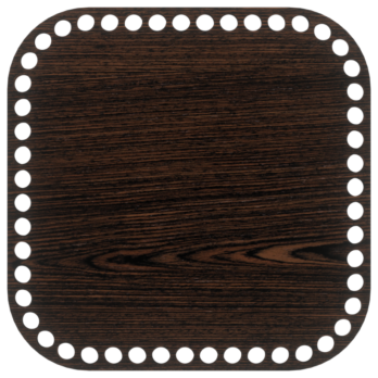 DĄB WENGE BAZA DO KOSZYKA DNO SPÓD PŁYTA HDF DO MAKRAMY SZYDEŁKA KWADRAT 20CM