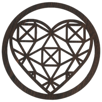 DĄB WENGE OBRĘCZ Z SERCEM SERCE 30 CM BAZA MAKRAMA ŁAPACZ SNÓW