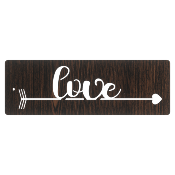 DĄB WENGE ZAKŁADKA DO KSIĄŻKI STRZAŁA LOVE  DEKOR KSIĄŻKA