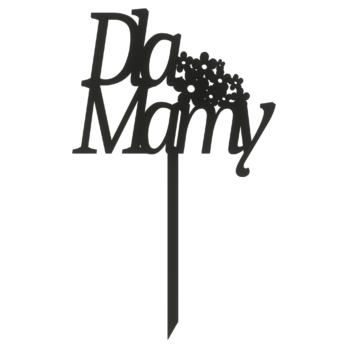 CZARNY TOPPER NA TORT DLA MAMY DZIEŃ MATKI URODZINY DEKORACJA DO KWIATÓW TOPER