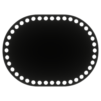 CZARNA BAZA DO KOSZYKA DNO SPÓD PŁYTA HDF DO MAKRAMY SZYDEŁKA OWAL 20X15CM