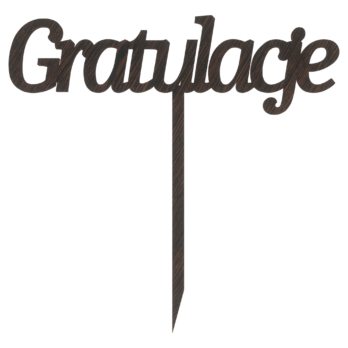 DĄB WENGE TOPPER GRATULACJE ŚLUB WESELE UKOŃCZENIE SZKOŁY AWANS NA TORT DO KWIATÓW