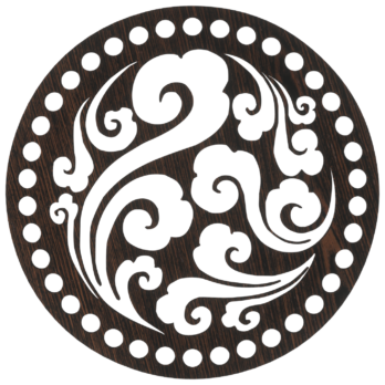 DĄB WENGE BAZA DO KOSZYKA DNO SPÓD PŁYTA HDF DO MAKRAMY FALE KOŁO 18CM