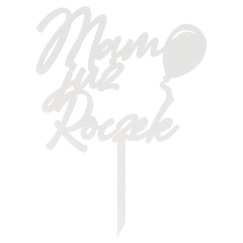 BIAŁY TOPPER MAM JUŻ ROCZEK NA TORT DO KWIATÓW TOPER URODZINY PIERWSZE URODZINY