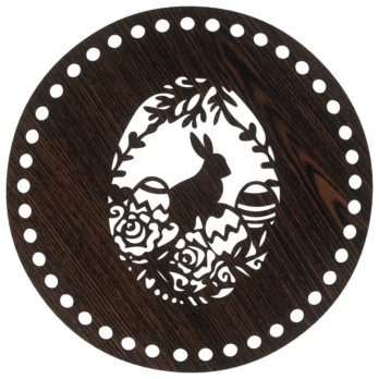 DĄB WENGE BAZA DO KOSZYKA DNO SPÓD PŁYTA HDF DO MAKRAMY ZAJĄC JAJKO KOŁO 20CM