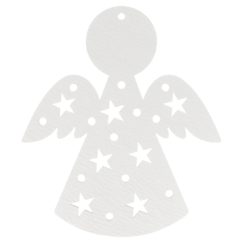 BIAŁY ANIOŁEK W GWIAZDKI ANIOŁ OZDOBY ŚWIĄTECZNE BOŻE NARODZENIE OZDOBA DECOR