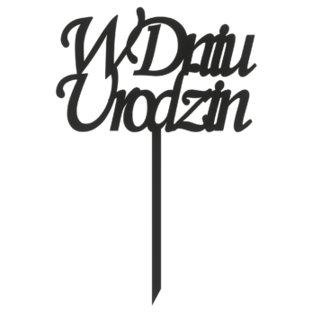 CZARNY TOPPER W DNIU URODZIN NA TORT URODZINY DO KWIATÓW DEKORACJA TOPER DEKOR