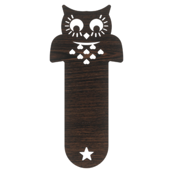 DĄB WENGE ZAKŁADKA DO KSIĄŻKI SOWA  DEKOR KSIĄŻKA
