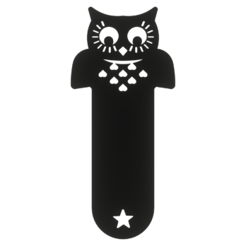 CZARNA ZAKŁADKA DO KSIĄŻKI SOWA  DEKOR KSIĄŻKA