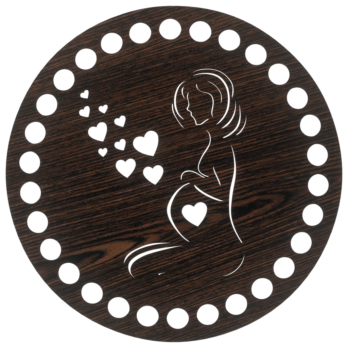 DĄB WENGE BAZA DO KOSZYKA DNO SPÓD PŁYTA HDF DO MAKRAMY KOBIETA W CIĄŻY 15CM