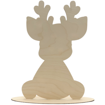 DREWNIANY RENIFER NA PODSTAWCE DEKORACJA ŚWIĄTECZNA OZODBA DECOUPAGE DIY