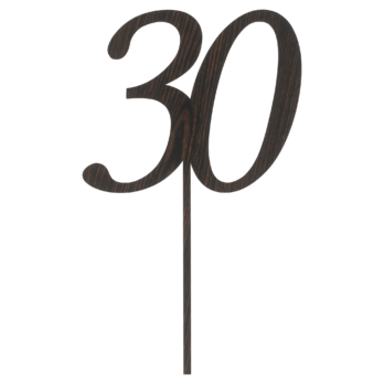 DĄB WENGE TOPPER NA TORT 30 TRZYDZIESTKA JUBILEUSZ URODZINY DO KWIATÓW TOPER