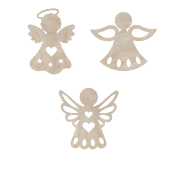 DREWNIANY ANIOŁEK ANIOŁ ZESTAW ANIOŁKI 3 RODZAJE OZDOBY ŚWIĄTECZNE BOŻE NARODZENIE OZDOBA DECOR
