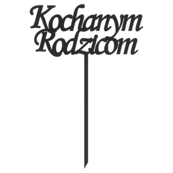CZARNY TOPPER KOCHANYM RODZICOM NA TORT DO KWIATÓW ŚLUB WESELE TOPER DEKOR