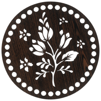 DĄB WENGE BAZA DO KOSZYKA DNO SPÓD PŁYTA HDF DO MAKRAMY KWIAT KOŁO 18CM