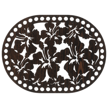 DĄB WENGE BAZA DO KOSZYKA DNO SPÓD PŁYTA HDF DO MAKRAMY KWIATY OWAL 15X20CM