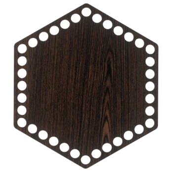 DĄB WENGE BAZA DO KOSZYKA DNO SPÓD PŁYTA HDF DO MAKRAMY SZEŚCIOKĄT 17CM