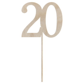 TOPPER NA TORT 20 DWADZIEŚCIA JUBILEUSZ URODZINY DO KWIATÓW TOPER DEKOR