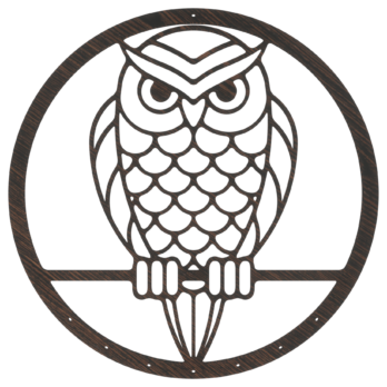 DĄB WENGE OBRĘCZ SOWA SÓWKA 24 CM BAZA MAKRAMA ŁAPACZ SNÓW