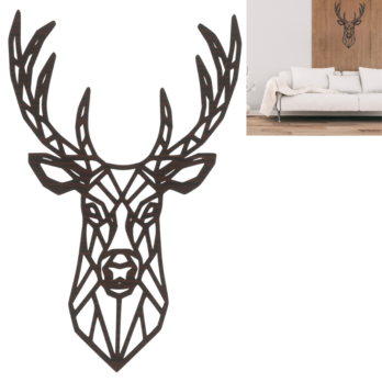 DEKORACJA ŚCIENNA DĄB WENGE JELEŃ JELONEK NA ŚCIANĘ OBRAZ AŻUR DEKORACJA