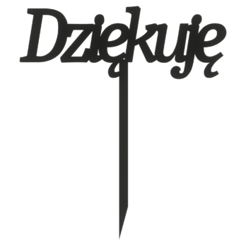 CZARNY TOPPER DZIĘKUJĘ NA TORT DO KWIATÓW DLA NAUCZYCIELA PODZIĘKOWANIE