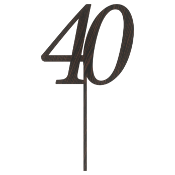 DĄB WENGE TOPPER NA TORT 40 CZTERDZIESTKA JUBILEUSZ URODZINY DO KWIATÓW TOPER