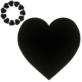 CZARNE SERCE SERDUSZKO SERDUSZKA OZDOBA DECOUPAGE DEKOR MIŁOŚĆ 3CM 30SZT