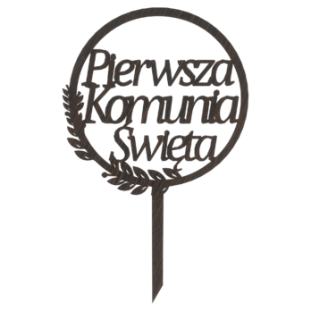 DĄB WENGE TOPPER PIERWSZA KOMUNIA ŚWIĘTA MINI WIANEK DO TORTU DO KWIATÓW DEKORACJA