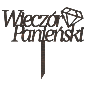 DĄB WENGE TOPPER NA TORT WIECZÓR PANIEŃSKI DIAMENT DEKORACJA DO KWIATÓW TOPER