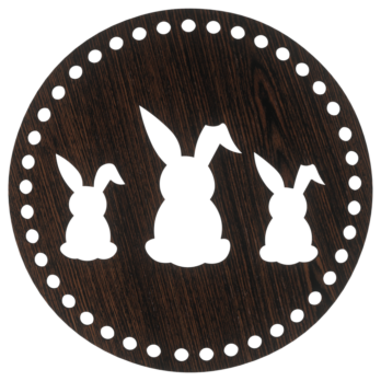 DĄB WENGE BAZA DO KOSZYKA DNO SPÓD PŁYTA HDF DO MAKRAMY ZAJĄC KRÓLIK 20CM