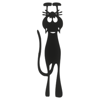 CZARNA ZAKŁADKA DO KSIĄŻKI KOT WISZĄCY  DEKOR KSIĄŻKA