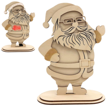 DREWNIANY MIKOŁAJ STOJĄCA DEKORACJA ŚWIĄTECZNA BOŻE NARODZENIE DIY OZDOBA