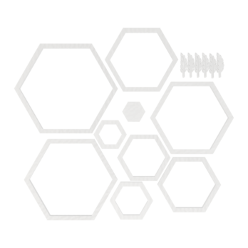 BIAŁY ZESTAW OBRĘCZY HEKSAGON SZEŚCIAN BAZA MAKRAMA ŁAPACZ SNÓW