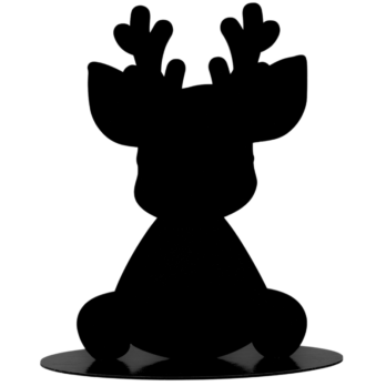 CZARNY RENIFER NA PODSTAWCE DEKORACJA ŚWIĄTECZNA OZODBA DECOUPAGE DIY DEKOR