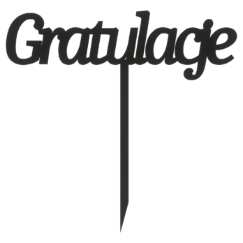 CZARNY TOPPER GRATULACJE ŚLUB WESELE UKOŃCZENIE SZKOŁY AWANS NA TORT DO KWIATÓW