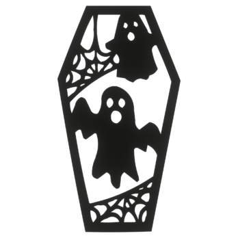 CZARNA TRUMNA DUCH DUSZEK HALLOWEEN ZAWIESZKA NA ŚCIANĘ DRZWI OKNO