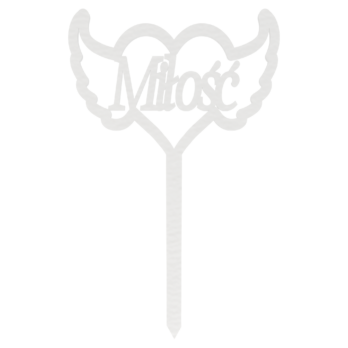 BIAŁY TOPPER SKRZYDŁA MIŁOŚC ŚLUB WESELE WALENTYNKI ROCZNICA DEKORACJA DO KWIATÓW