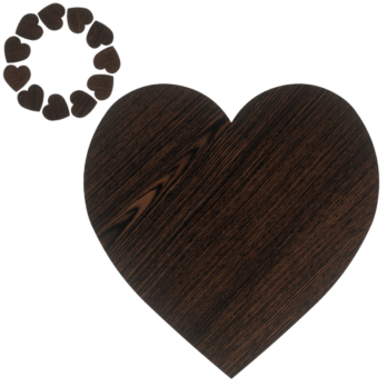DĄB WENGE SERCE SERDUSZKO SERDUSZKA OZDOBA DECOUPAGE DIY MIŁOŚĆ 2CM 100SZT