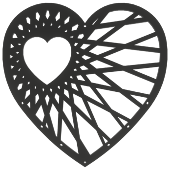 CZARNA OBRĘCZ SERCE Z SERCEM SERCA SERDUSZKA 24 CM BAZA MAKRAMA ŁAPACZ