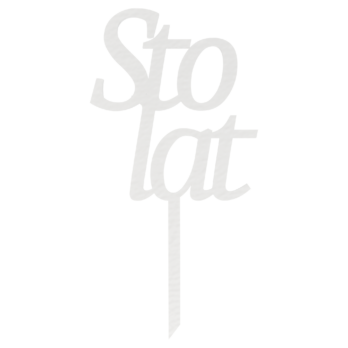 BIAŁY TOPPER NA TORT STO LAT JUBILEUSZ URODZINY DEKORACJA DO KWIATÓW TOPER