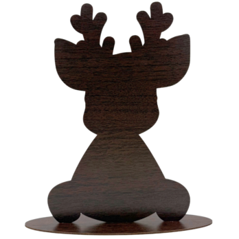 RENIFER NA PODSTAWCE WENGE DEKORACJA ŚWIĄTECZNA OZODBA DECOUPAGE DIY DEKOR