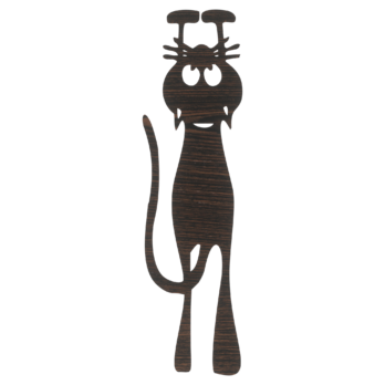 DĄB WENGE ZAKŁADKA DO KSIĄŻKI KOT WISZĄCY  DEKOR KSIĄŻKA