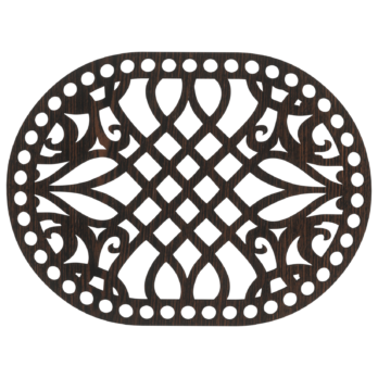 DĄB WENGE BAZA DO KOSZYKA DNO SPÓD PŁYTA HDF DO MAKRAMY AŻUR OWAL 15X20CM