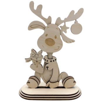 DREWNIANY RENIFER  STOJĄCA DEKORACJA ŚWIĄTECZNA BOŻE NARODZENIE DIY OZDOBA