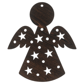DĄB WENGE ANIOŁEK W GWIAZDKI ANIOŁ OZDOBY ŚWIĄTECZNE BOŻE NARODZENIE OZDOBA DECOR