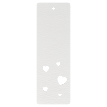 BIAŁA ZAKŁADKA DO KSIĄŻKI SERDUSZKA SERCA AŻUR  DEKOR KSIĄŻKA