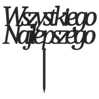 CZARNY TOPPER NA TORT WSZYSTKIEGO NAJLEPSZEGO URODZINY DEKORACJA DO KWIATÓW TOPER