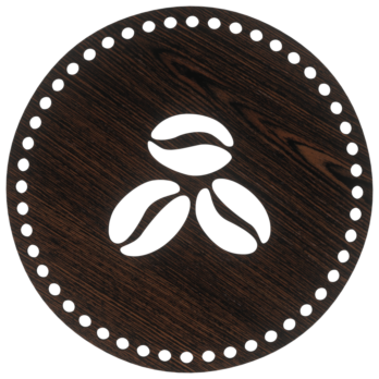 DĄB WENGE BAZA DO KOSZYKA DNO SPÓD PŁYTA HDF DO MAKRAMY ZIARNA KAWA KOŁO 14CM